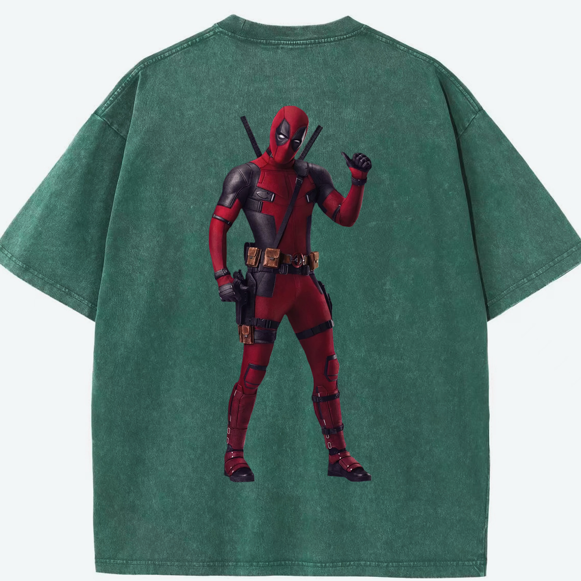（画像用） Deadpool デッドプール 綿100% ヴィンテージ風 半袖Tシャツ（背面プリント）